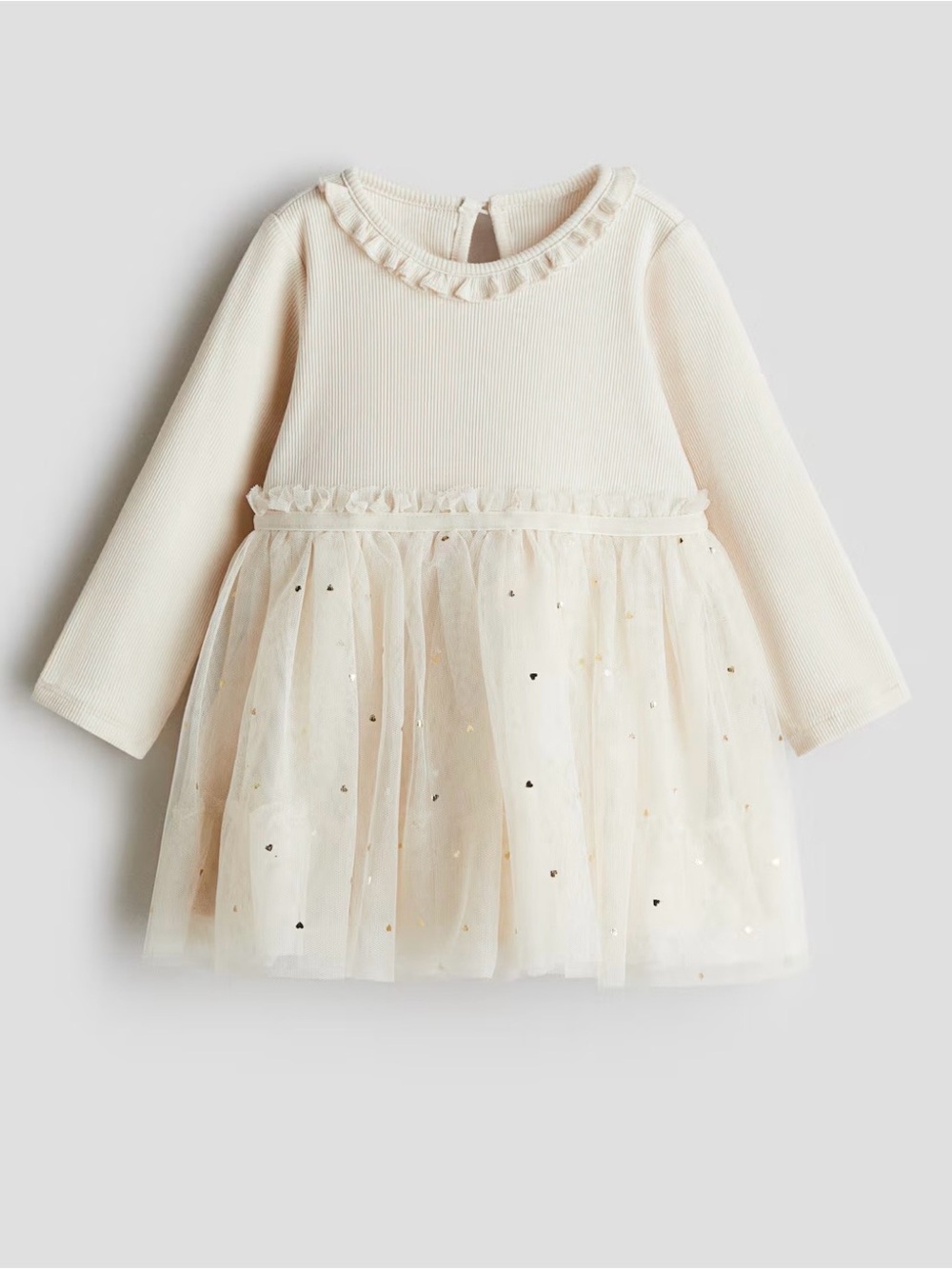 H&M Cream Tulle Dress with Ribbed Top